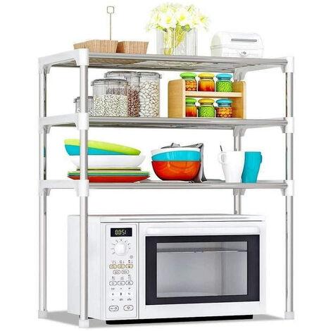 Mensola Microonde Scaffale Salvaspazio 3 Ripiani Mobile Organizer Per Cucina
