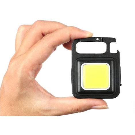 Mini Torcia LED 6W Magnetica Faro Lavoro Emergenza SOS Campeggio USB  Portachiavi