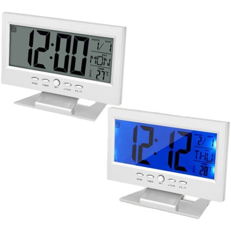 Sveglia Orologio Digitale da Comodino Batteria Termometro Datario Timer  JS-019