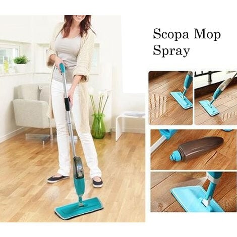 Scopa Mop Spray con Serbatoio Panno Microfibra Pavimenti Lava Asciuga