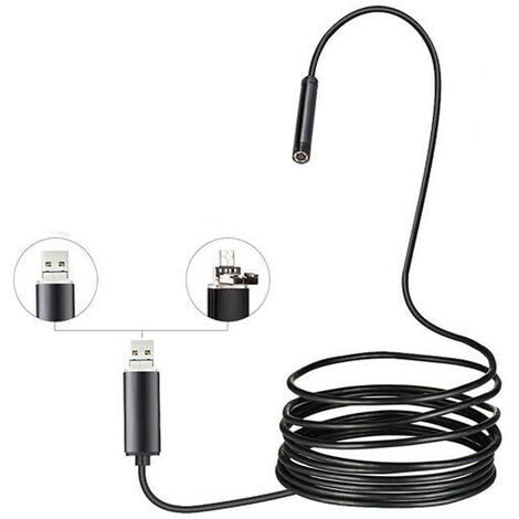 Telecamera Endoscopica 6 LED Tubo Flessibile USB 5 MT Impermeabile Ispezione (1/5)