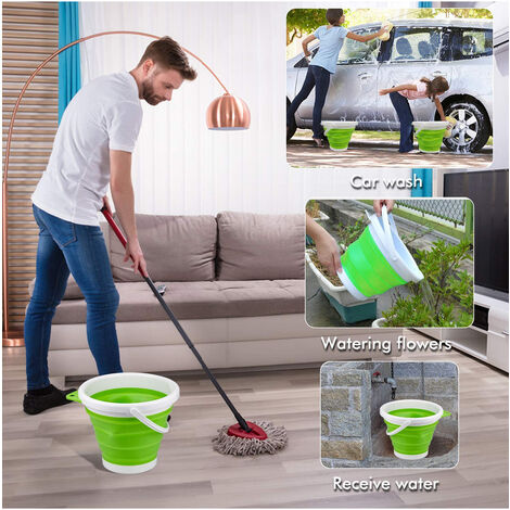 4 Secchi Pieghevoli Da 10 Litri - Salvaspazio, Per Casa, Auto E Campeggio, Materiale Flessibile Resistente
