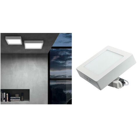 Plafoniera Led Soffitto 18W Applique Luce Fredda Lampada Moderna Quadrata  Bianca