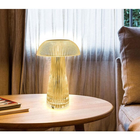 Lampada LED Tavolo Senza Fili Touch Ricaricabile Fungo RGB Telecomando  Comodino