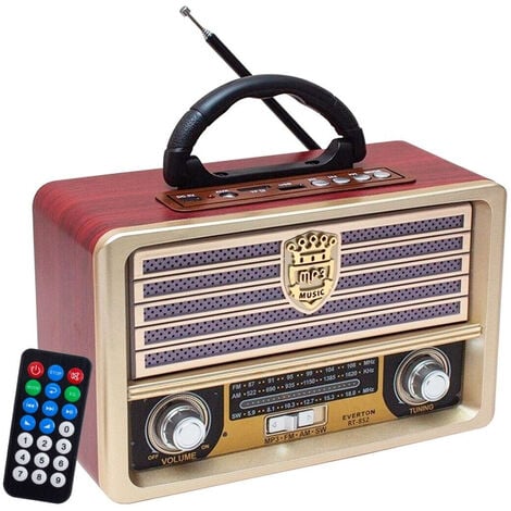 Radio Retro Wireless Vintage Cassa Portatile FM AM MP3 SW AUX USB TF CARD