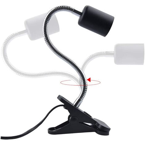 Portalampada E27 Con Morsetto E Spina - Flessibile, Per Lettura, Comodino O Ufficio - Foto 3