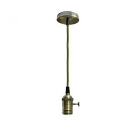Portalampada Vintage Verde Effetto Metallo 2M Attacco E27 Industrial 60W