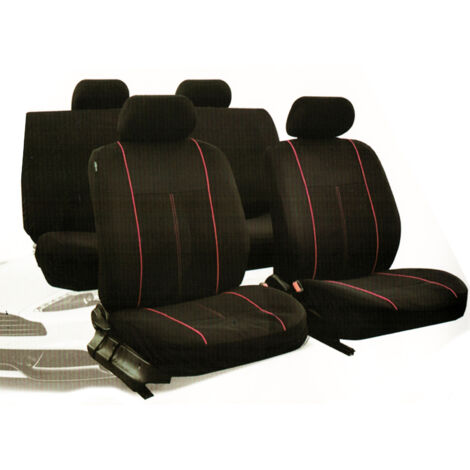 Set 2 Coprisedili Auto Anteriori In Ecopelle Nera – Compatibili Con Airbag, Poggiatesta Inclusi – Adatti Per Auto, Camper E Furgoni