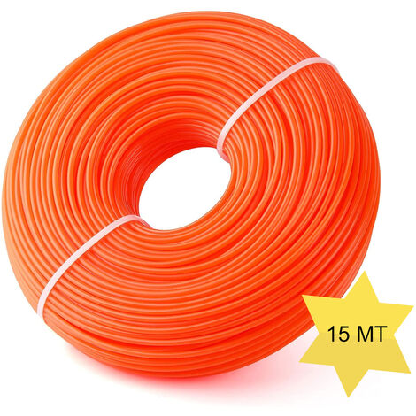 Filo Nylon Ricambio Decespugliatore 2.4mmx15m Rotondo Trimmer Line TagliaErba 76 (1/5)