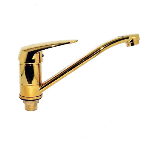 Rubinetto Miscelatore Monocomando Lavello Cucina Canna Bassa Oro Lucido 7184G (1/4)