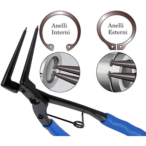 King Tony 68HB05 - Pinza Per Anelli Elastici Interni A Gomito - 125 Mm - Acciaio Forgiato Con Manico In PVC