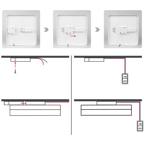 Plafoniera LED Soffitto Quadrata 50W Applique Luce Fredda 5000LM Lampada  Moderna