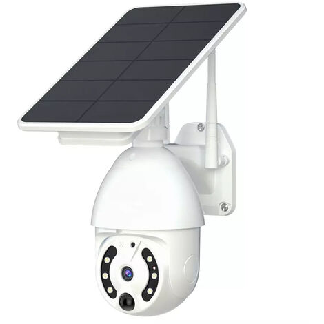 Telecamera Videosorveglianza Pannello Solare WIFI Sicurezza per Esterno 6  LED