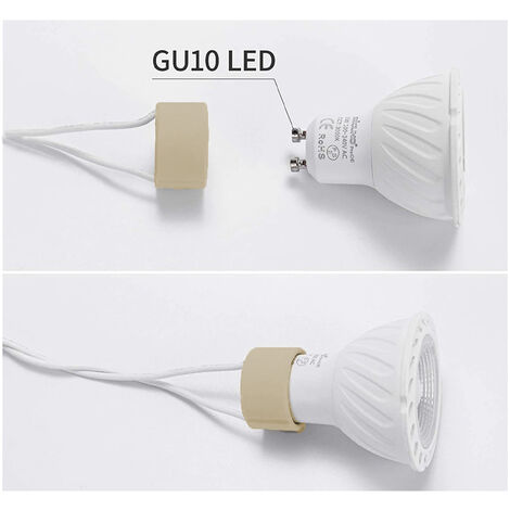 20 Portalampada In Ceramica YASTA Con Attacco GU10 - Bianco, 250V Max 100W, Per Faretti