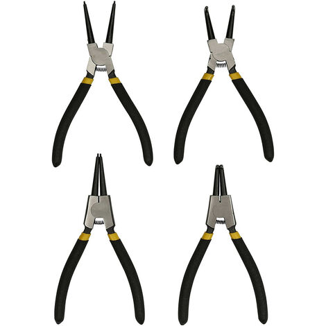 Set 4 Pinze Circolari Anelli Elastici Interni Esterni 180mm Dritte e Angolo 90
