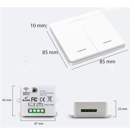 BES-34749 - Domotica - beselettronica - Interruttore Smart Wireless per  Luci Senza Batteria ON OFF con APP