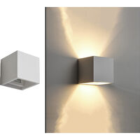 Applique parete CUBO da interno Gesso Quadrato Bianco Doppia Luce G9 -5019