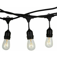 Catena Luminosa Nera Decorativa Vintage 10m Stringa 10 Portalampade Gazebo
