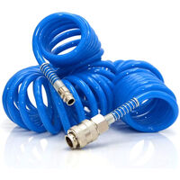 Tubo aria compressa 15m flessibile spirale prolunga compressore con raccordo