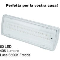 BES-21391 - Lampade Emergenza - beselettronica - Lampada di Emergenza 50  LED Parete Incasso 4W Luce Fredda 406 Lumen 91062