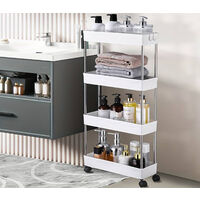 Carrello Da Cucina Classico Con Cassetti E Ruote In Legno Salvaspazio 89x40x84cm Tr4801 069tr4 - copertina