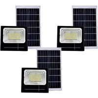 3PZ Faro LED 200W Con Pannello Solare Luce Fredda Faretto Casa Giardino Esterno