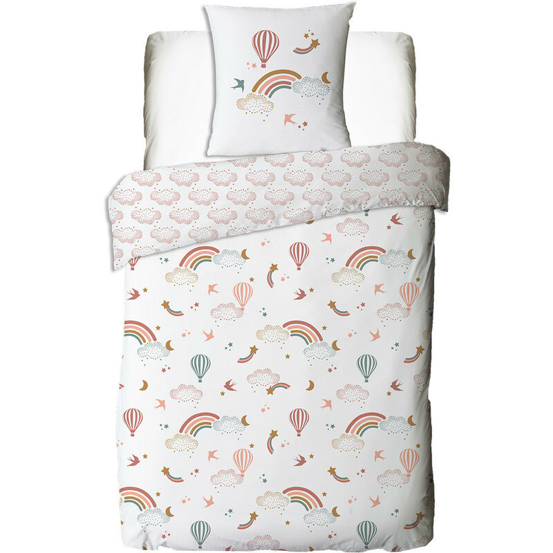 Taie D'Oreiller Enfant PinkZebra 80x80 Cm - 100% Coton - Certifié Öko-Tex - Motif Étoilé