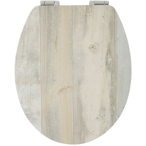 Abattant WC MDF compressé bois 44.5cm – Frein de chute – Charnières inox – Patin antidérapant en gomme – Guy Levasseur