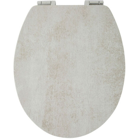 Abattant WC en MDF gris – Fixations universelles – Frein de chute – Charnières inox – Patin anti-dérapant en gomme – Guy Levasseur (1/3)