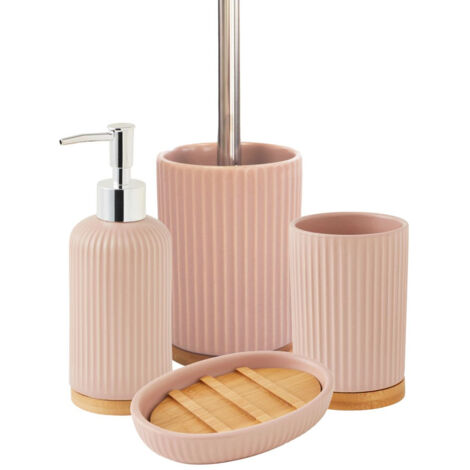 Set de salle de bain en céramique rose