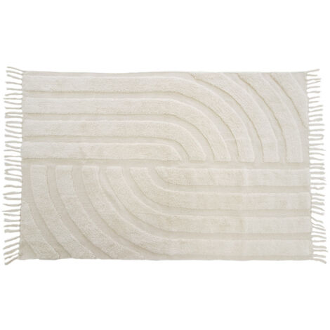 Tapis déco à franges en coton tufté 100x150cm