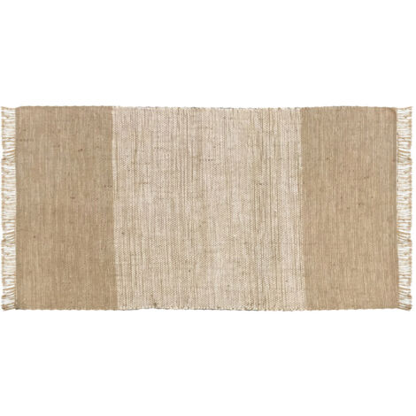 Tapis déco à franges en jute et coton 60x120cm