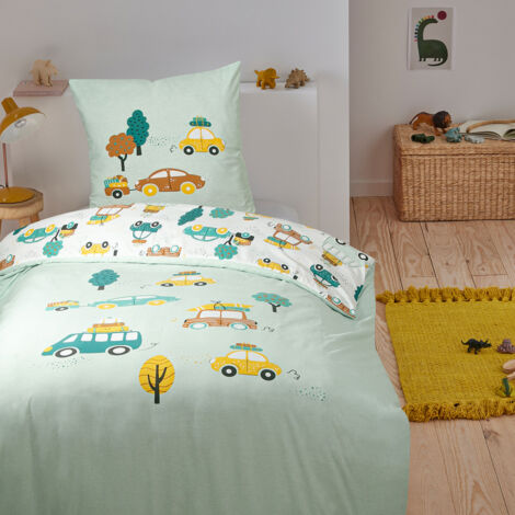 Parure de lit enfant voiture réversible 140x200cm (1/4)