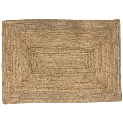 Tapis kilim rectangle 70x140cm – 100% jute naturel beige – Épaisseur 0,6cm – Label STANDARD 100 by OEKO-TEX® – Future Home