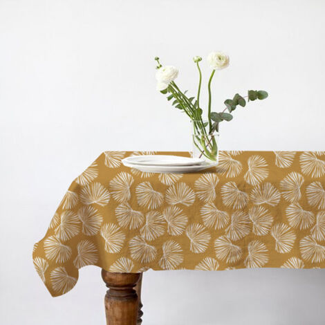 Nappe carrée anti-taches déperlante champêtre 140x140cm VIRGINIE (1/4)