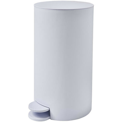 Poubelle salle de bain à pédale 5L blanc