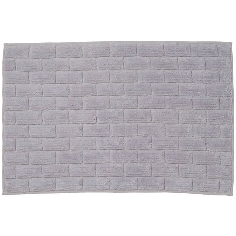 Tapis de bain déco brique en coton 50x80cm (1/4)