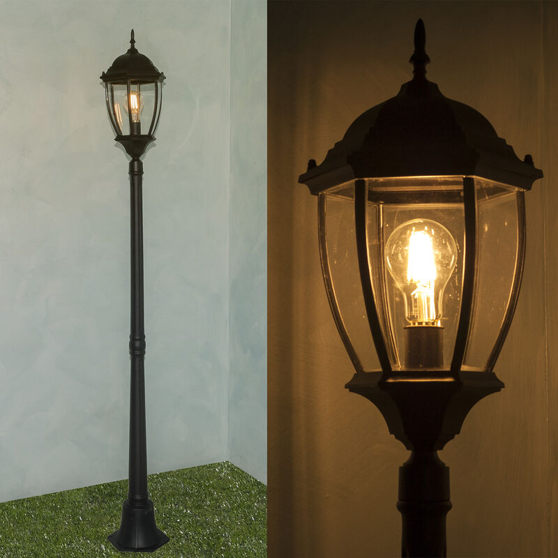 LAMPIONE LAMPIONCIN GLOBO DA GIARDINO 30cm KIT COMPLETO PALO E SFERA OPALE PZ 5 