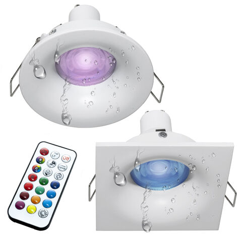 Faretto led quadrato luce doccia 3W bagno turco cromoterapia IP65 GU10 RGB 230V 