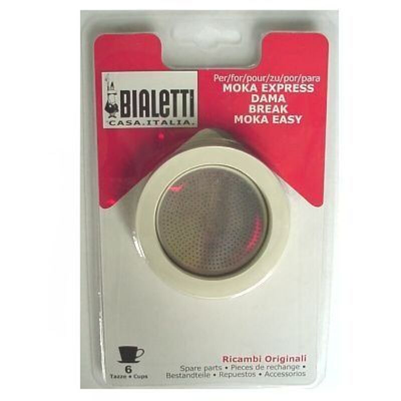 Filtro Cafetera Italiana Magefesa - Juntas + Filtro Silicona Compatible Con Cafetera Italiana De 6 Tazas, Modelos GENOVA, PRISMA, 09REPFIGE06, 8429113646592 Cafetera Italiana 6 Taza