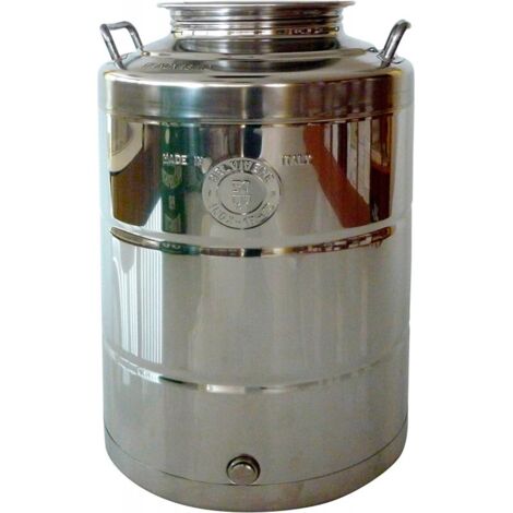 BELVIVERE Contenitore Fusto bidone Olio Inox 18/10 saldato Made in Italy (50 Litri)