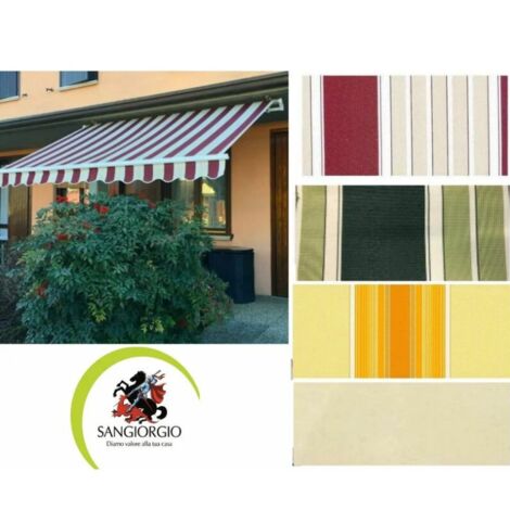 Tenda da sole a caduta senza cassonetto con bracci balcone varie misure e colori misura: 3x2,5 metri colore: verde/bianco