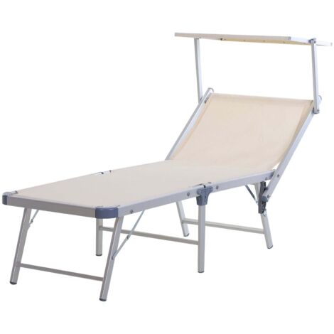 HU-095 Lettino prendisole mare pieghevole in tubo di alluminio 180X60XH40 cm BLU