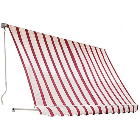 Tenda Da Sole A Caduta Mitepek Per Balcone - 250cm, Colore Beige/Bordeaux, Con Bracci - Foto 6