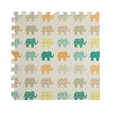 Tappeto puzzle antiscivolo elefante 60x60cm 4 pezzi bambini esterno interno gioco