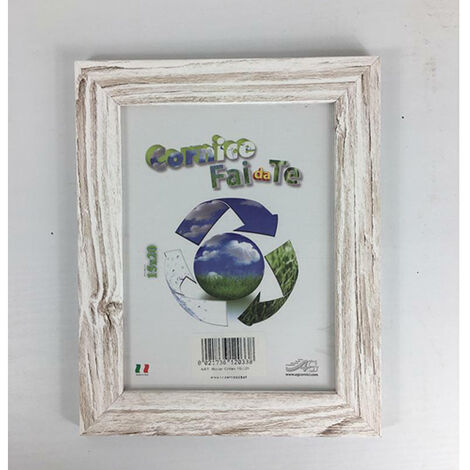 Cornice porta foto in legno vetro in crilex 30x45 cm bianco e beige