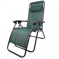 HU-094 Sdraio Virtus Verde con braccioli lettino reclinabile pieghevole da giardino per mare piscina