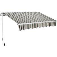 Tenda da sole a barra quadra 250x200 cm avvolgibile rigato verde
