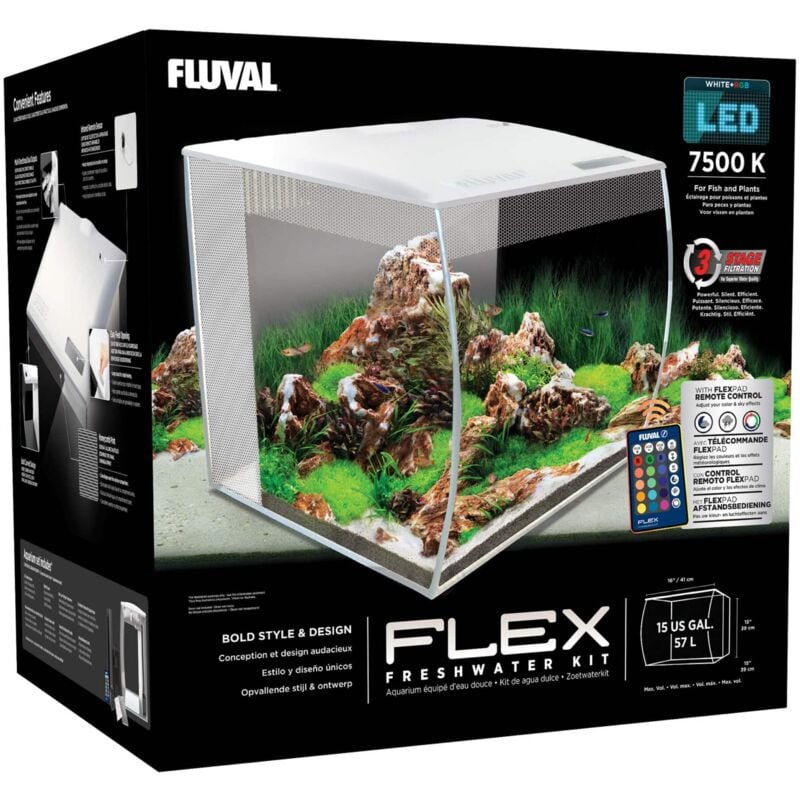 Fluval flex kit acuario 57 l, blanco