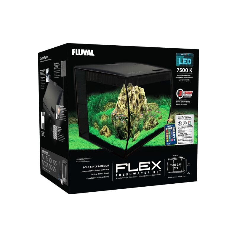 Acuario Para Peces fluval flex negro 57l kit de 57